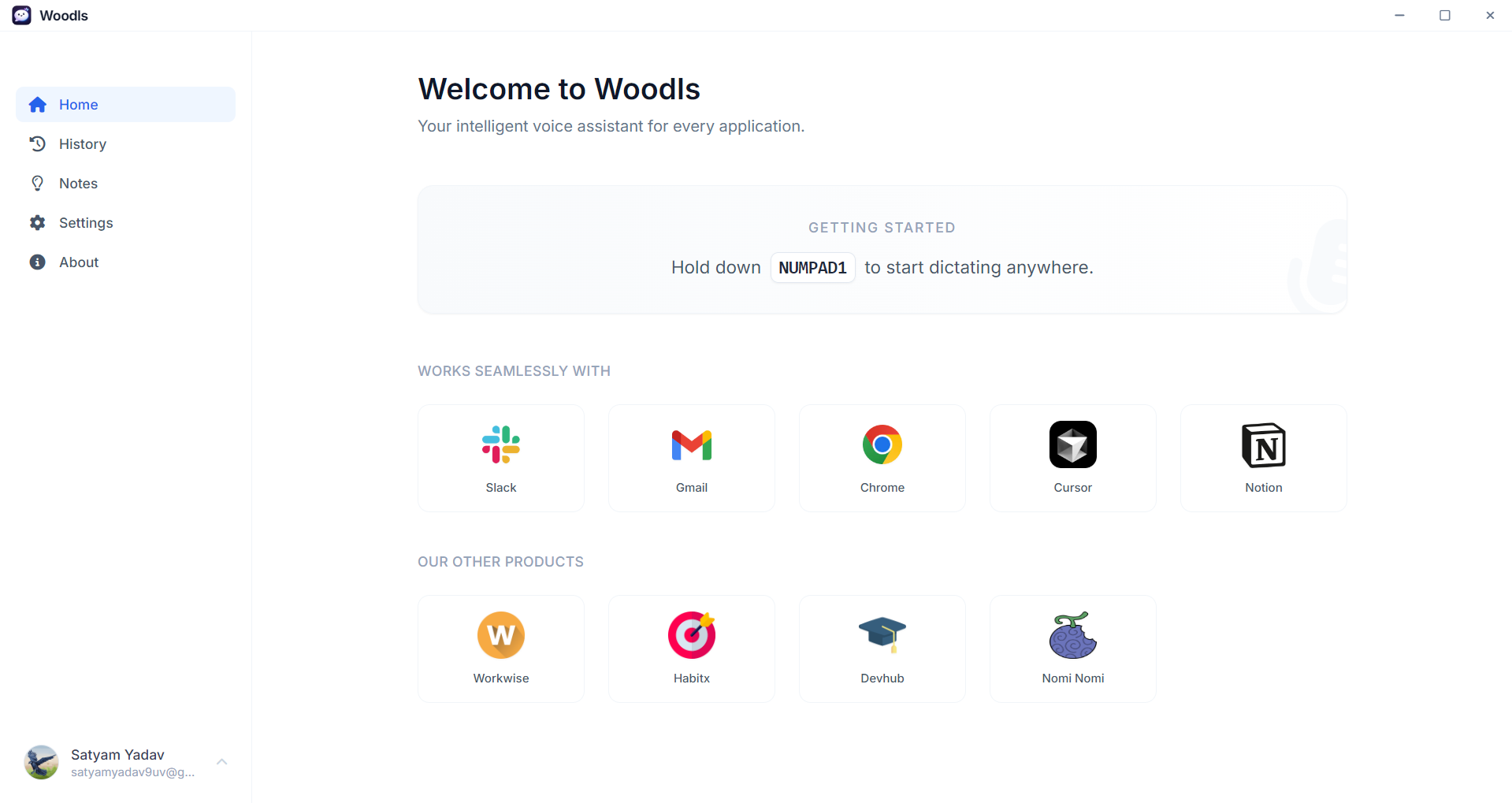 Woodls App Interface